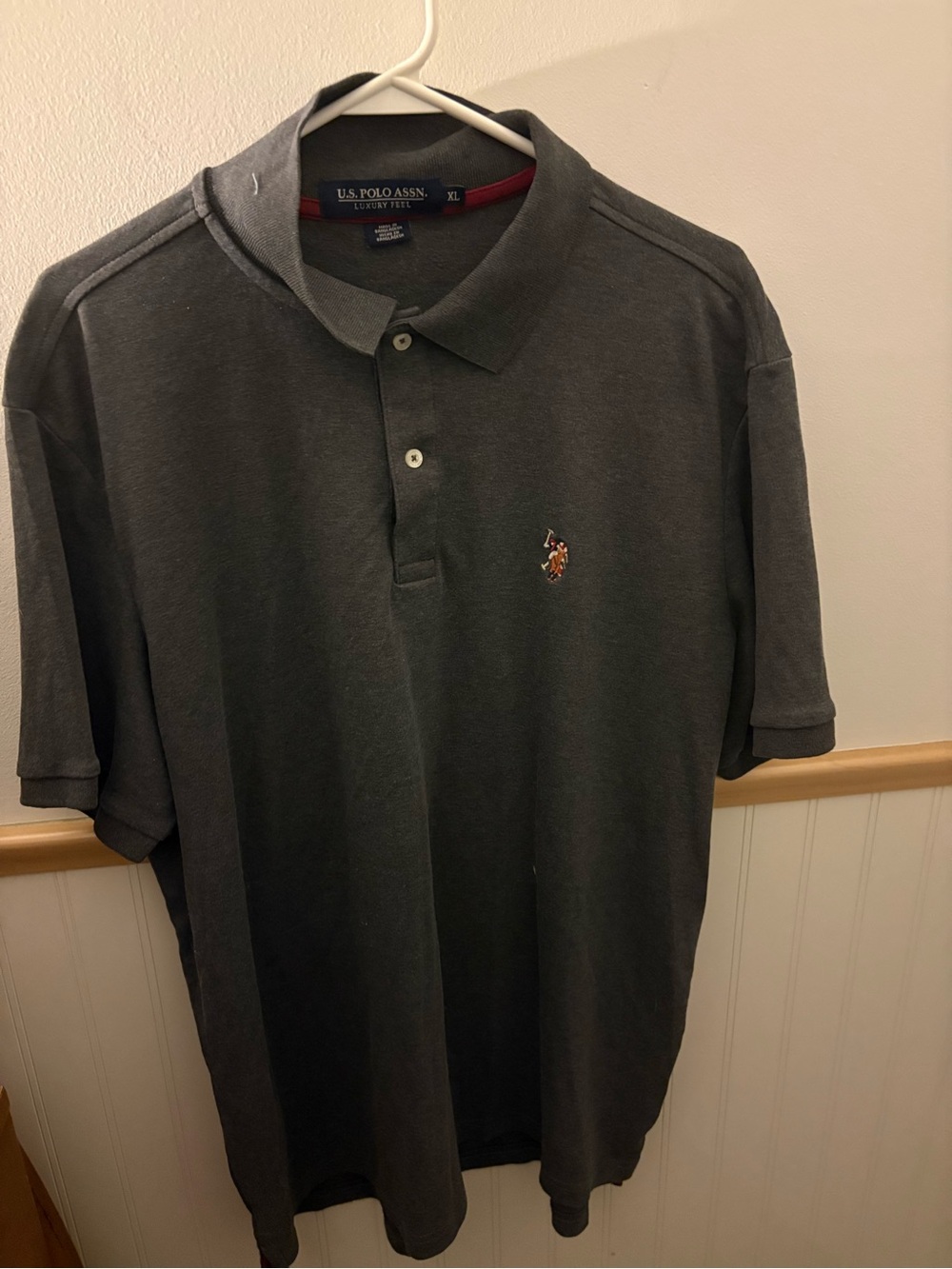 U.S. Polo Assn. Luxury Feel Men’s Charcoal Gray Polo Shirt XL